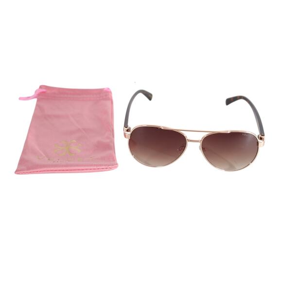 Velvet Eyewear BONNIE Aviator Sunglasses - Gold-Tortoise / Brown Gradient - NWT - Picture 12 of 12